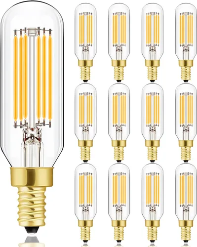 Miniatura 13 de Leools Bombilla LED E12 regulable de 6 W igual a 60 W, luz blanca suave 3000K T6 T25 E12 bombilla de candelabro de 60 vatios para candelabros