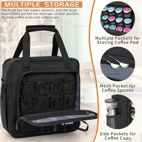 Bolsa de transporte OUUTMEE para cafetera compatible con Keurig K-Mini o K-Mini Plus, bolsa de almacenamiento portátil para cafetera de una sola