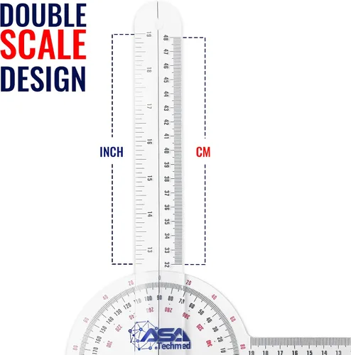 Miniatura 4 de ASA TECHMED 6 unids 360 ° 12, 8 y 6 pulgadas goniómetro espinal médico ángulo transportador ángulo regla