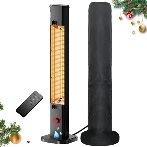 Miniatura 7 de Calentador de exterior para patio de 1500 W, temporizador de 8 horas, impermeable, calentador eléctrico infrarrojo para patio, calefacción de 8