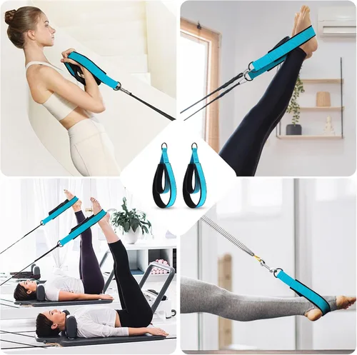Miniatura 5 de 2 correas cómodas de doble bucle para Pilates de grosor mejorado, correa de anillo en D para gimnasio en casa y accesorios de entrenamiento de yoga