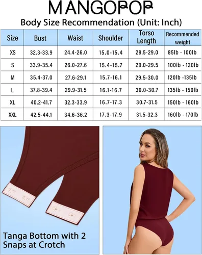Miniatura 5 de MANGOPOP Women's Body Suits V Neck Loose Fit Satin Blouse Sleeveless Long Sleeve Tank Bodysuit Tops Elegant