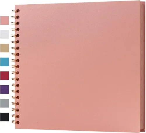 Miniatura 63 de potricher Álbum de scrapbook DIY de 10 x 10 pulgadas, 80 páginas de papel kraft grueso negro en blanco, libro de recuerdos para bodas y aniversarios
