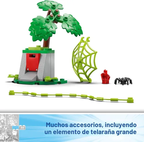 Miniatura 5 de LEGO Marvel Spidey and His Amazing Friends Spin and Electro Dinosaur Vehicle Chase - Juguete de construcción preescolar de coche y motocicleta