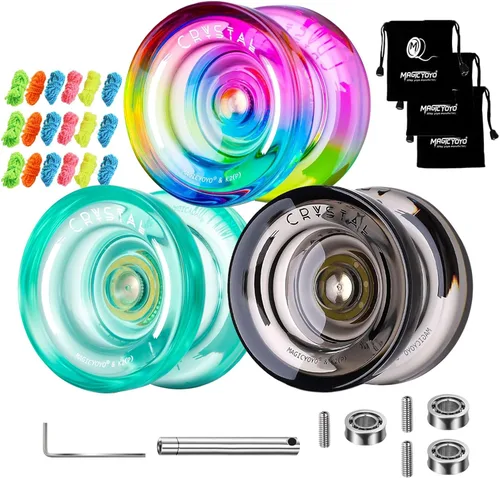 Miniatura 30 de MAGICYOYO K2 Yoyo Cristal Negro Profesional, Yoyo Sensible para Niños Principiantes con Rodamiento Extra No Sensible Yo Yo, Yoyo Pro de Plástico