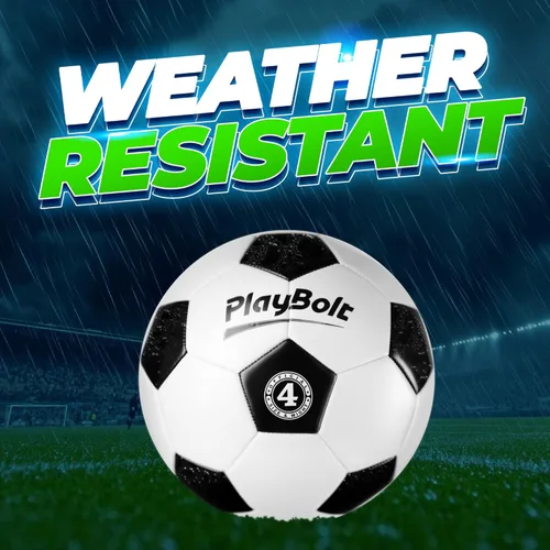 Miniatura 8 de PlayBolt Soccer Ball Size 4 with Pump - Black & White Training Practice & Match Ball for Kids, Youth and Adults (Pack of 1 or 4)