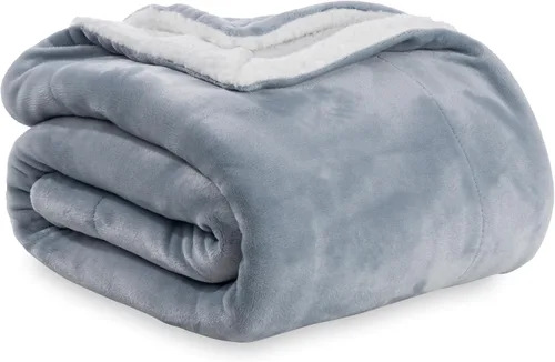 Miniatura 18 de Manta Berkshire - Manta de forro polar de felpa, manta reversible Loftmink cálida y suave para cama, sofá y viajes, negra, 60 x 90 pulgadas