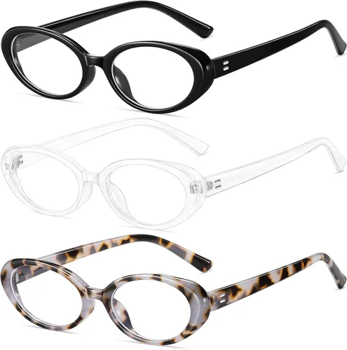 Miniatura 8 de Gafas de bloqueo de luz azul ovaladas retro para mujeres y hombres, vintage de los 90, para caras pequeñas, computadora, juegos, televisión