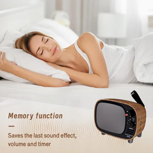 Miniatura 3 de Máquina de sonido para dormir para adultos, diseño retro de TV de los años 60, máquina de ruido blanco para dormir con 10 sonidos relajantes