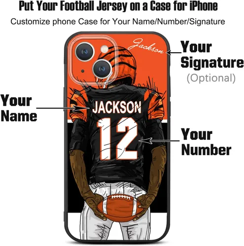 Miniatura 2 de Funda personalizada con nombre y número para Samsung Galaxy A16 A15 A14 5G A35 A25 A53 A03S A12 A42 A32 A02S A54 4G, diseño DIY de futbolista