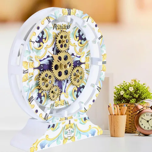 Miniatura 13 de ImprovingLife The Gears - Reloj de pared con engranajes móviles (Atrani, redondo de 10 pulgadas)