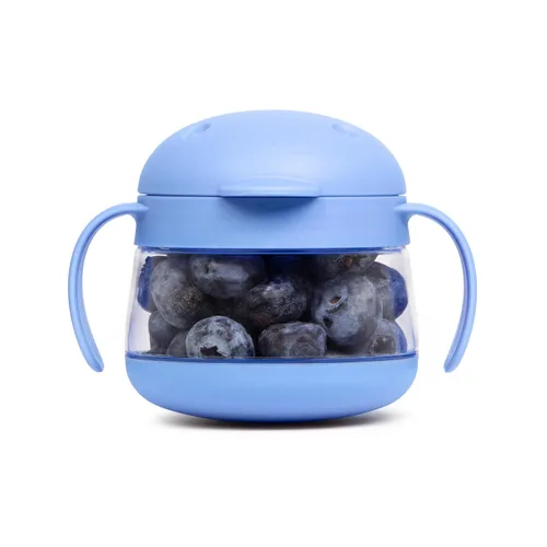 Miniatura 19 de Ubbi Tweat Contenedor de aperitivos sin derrames para niños, libre de BPA, taza de viaje para niños pequeños, azul nublado Azul (Cloudy Blue)