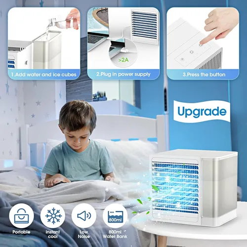 Miniatura 5 de OCROUKI Aire acondicionado portátiles mini enfriador de aire de escritorio con tanque de agua de 271fl oz alimentación por USB aire acondicionado