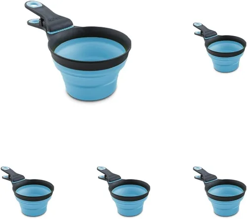 Miniatura 15 de Dexas Pets Cuchara KlipScoop Plegable Plegable para Comida Seca de Perro y Clip para Bolsa de Comida de Perro, Capacidad de 2 Tazas, Azul Pro Azul
