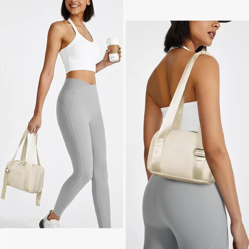 Miniatura 2 de Mini bolsa de gimnasio pequeña bolsa de lona para mujer, bolsa de entrenamiento rosa, ligera, para viajes de fin de semana, deportes, yoga, fitness