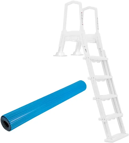 Miniatura 11 de XtremepowerUS Escalera para Piscina Elevada con Alfombrilla Protectora – Sistema de Escalones de Entrada Inclinada + Almohadilla de 10 x 24 Pulgadas
