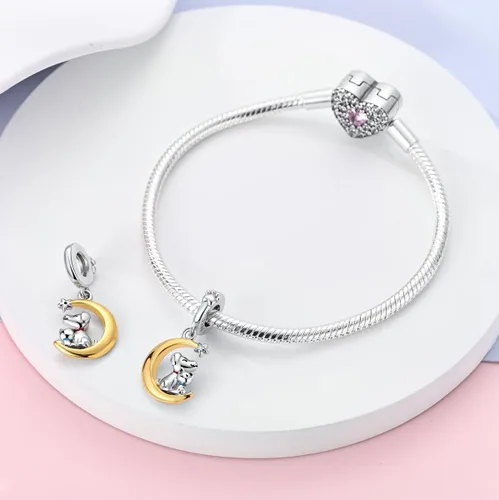 Miniatura 138 de Hapour Dijes de plata de ley 925 para pulseras, collar, joyería europea, colgante de cuentas para mujeres y madres