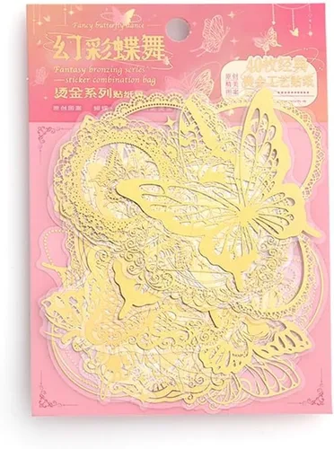 Miniatura 6 de Calcomanías de bronceado PET para álbum de recortes, kit de álbumes de recortes, mariposa brillante, papel estético, planificador de diario
