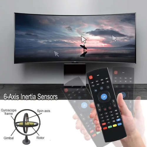 Miniatura 3 de Control remoto MX3 Air Mouse, 2.4G multifuncional mini teclado inalámbrico Air Mouse remoto para Android Smart TV Box, 3-Gyro y 3-Gsensor, proyector
