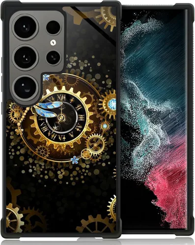 Miniatura 21 de ZHEGAILIAN Funda compatible con Samsung Galaxy S22 Ultra, funda de vidrio orgánico para niñas, mujeres y hombres, diseño de cuatro esquinas, Cabeza