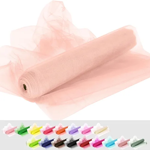 Miniatura 61 de Rollos de tela de tul, 54 pulgadas por 10 yardas (30 pies), cinta de tul para decoración de fiestas de boda, rollo de tela transparente en bobina