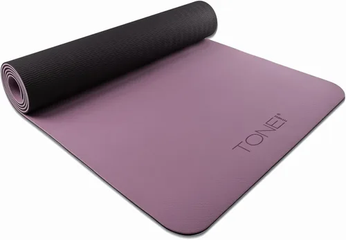 Miniatura 20 de TONE Fitness Esterilla de yoga antideslizante de 1/4 pulgadas de grosor para ejercicios y pilates para entrenamientos en casa con correa