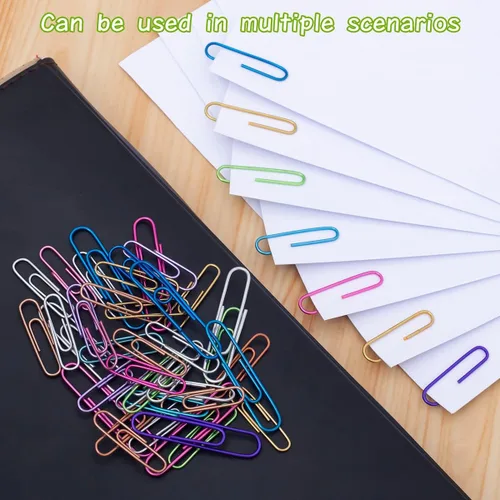 Miniatura 5 de Clips de papel jumbo, 150 clips de papel grandes de 2 pulgadas, clips de colores surtidos para papeleo, oficina, escuela y uso personal