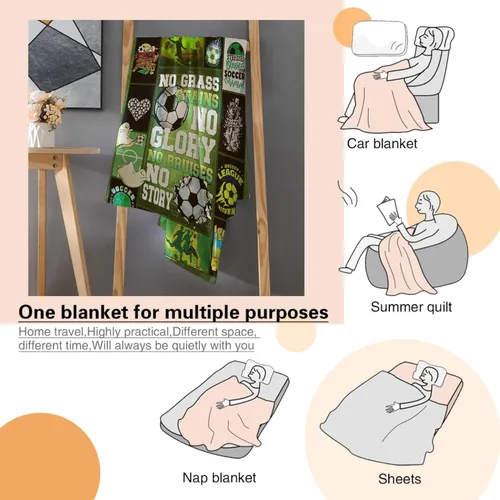 Miniatura 22 de Manta de fútbol para niñas, regalos de fútbol para niñas y niños, manta de franela de forro polar suave y cálida para niñas, regalos de fútbol