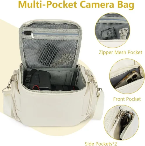 Miniatura 3 de Ainiv Bolsa para Cámara DSLR, Resistente al Agua Anti-Golpes Funda para Cámara SLR, Correa de Hombro Grande y Ajustable Mochila para Cámara, Mochila