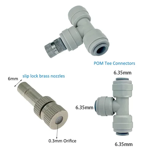 Miniatura 4 de Kit de sistema de refrigeración por nebulización al aire libre con kit de filtro de bomba silenciosa, línea de nebulización + rociadores de latón
