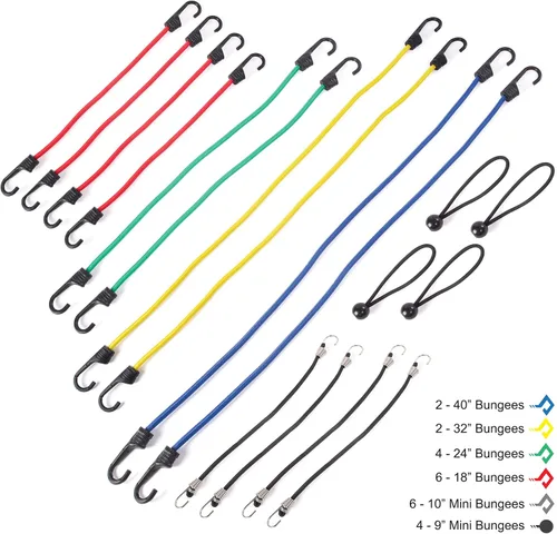 Miniatura 2 de Wellmax Juego de 24 piezas + 4 piezas con lazos para toldo, ganchos de metal recubiertos de plástico