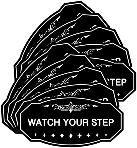 Miniatura 38 de Signs ByLITA Victorian Watch Your Step - Letrero de pared o puerta Material duradero y fácil instalación Señalización de seguridad (negro)