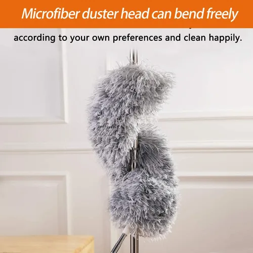 Miniatura 3 de Plumeros para limpiar ventilador de techo alto, plumero de microfibra de plumas Newliton con poste de extensión telescópico de 30" a 100", plumero