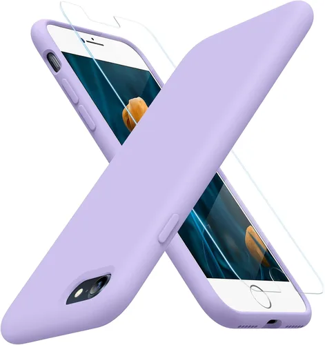 Miniatura 259 de Miracase Funda diseñada para iPhone 13, con protector de pantalla de vidrio templado, forro de microfibra suave antiarañazos, funda de goma