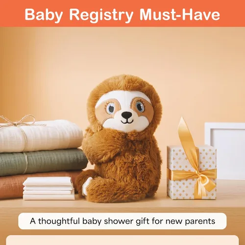 Miniatura 4 de Baby Shusher Shusher Sloth - Juguete calmante para bebé para dormir, chupete activado por llanto, animal de peluche para bebés y niños, sonidos