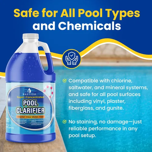 Miniatura 5 de Clarificador de piscina y floculante de agua – Floc súper concentrado para piscinas nubladas sobre el suelo y enterradas – 64 oz – Compatible