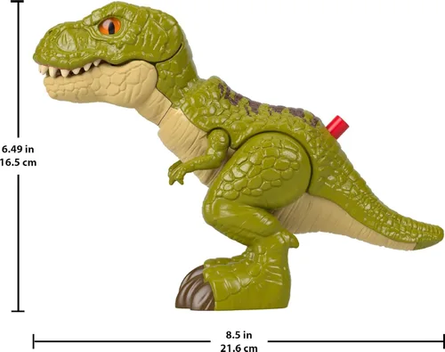 Miniatura 4 de Fisher-Price Imaginext Figura de acción de dinosaurio del mundo jurásico con movimiento activado por niños, juguete de Tiranosaurio Rex de 20 cm