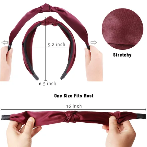 Miniatura 4 de TOBATOBA Diadema anudada para mujer, 10 unidades, diadema con nudo superior, antideslizante, a la moda, accesorios para el cabello para mujeres