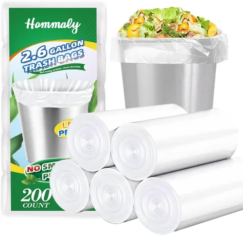 Miniatura 8 de Hommaly 15 litros 150 piezas Bolsas de basura pequeñas transparentes Bolsas de basura resistentes, Bolsas de basura para baño, Bolsas de plástico