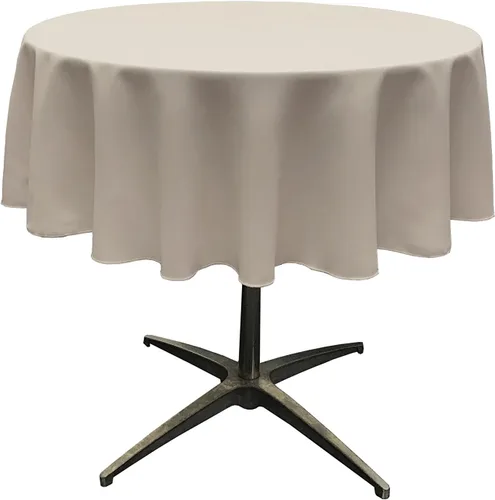 Miniatura 205 de LA Linen - Mantel redondo lavable de popelina de poliéster, resistente a manchas y arrugas, 51", mantel de tela para comedor, cocina, fiesta, Negro