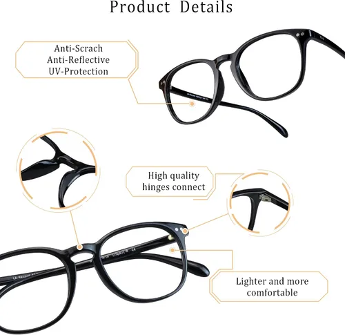Miniatura 2 de LifeArt - Lentes con bloqueo de luz azul, anti fatiga, anteojos de lectura para computadora, videojuegos y televisión para hombre y mujeres