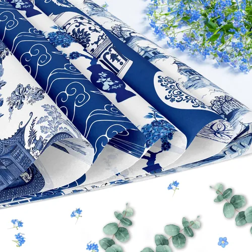 Miniatura 7 de Papel de álbum de recortes con patrón chinoiserie, 24 hojas de cartulina de doble cara de 12 x 12 pulgadas, papel decorativo para manualidades