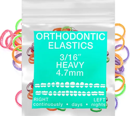 Miniatura 8 de Gomas elásticas de látex neón 100 unidades Bandas elásticas ortodónticas Bandas de goma dentales para uso intraoral Fabricadas en EE. UU. Ligeras