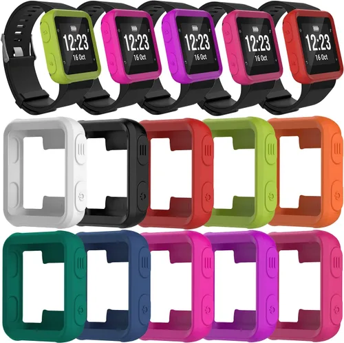 Miniatura 3 de REYDA Paquete de 2 fundas de reloj compatibles con Garmin Forerunner 35/30, ultrafinas de silicona suave con borde de parachoques, resistente a