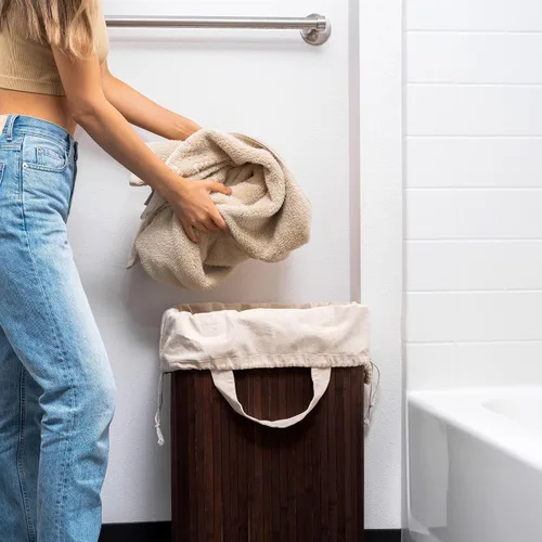 Miniatura 8 de Bolsas de lavandería para dormitorio universitario - Forro versátil y resistente para cesta de lavandería universitaria con cordón - Forro de cesta