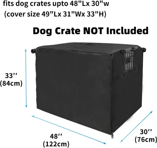 Miniatura 2 de Funda para jaula de perro de 48 pulgadas, funda grande para jaulas con 1, 2, 3 puertas, tela Oxford 600D impermeable para interiores y exteriores