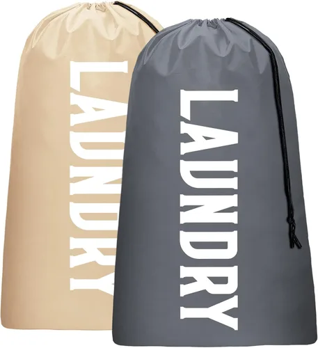 Paquete de 2 bolsas de lavandería de viaje XL, organizador de ropa sucia lavable a máquina, lo suficientemente grande como para contener 4 cargas de