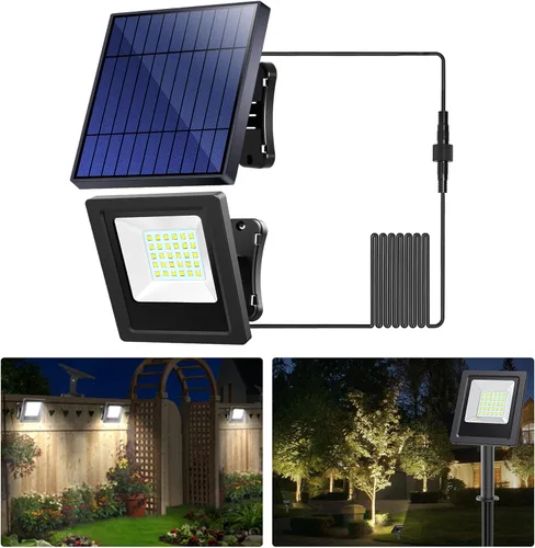 Miniatura 8 de Lightonight Luces Solares para Exteriores, Luces de Inundación Solares de Amanecer a Atardecer 4400mAh 3000K Blanco Cálido, Encendido/Apagado