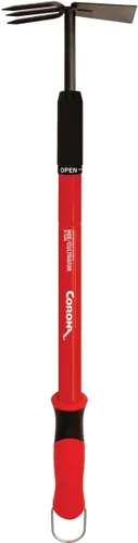 Miniatura 10 de Corona Almocafre con mango extensible para bancales elevados de jardín, herramienta deshierbadora para jardín, telescópica, ajustable de 18" a 32
