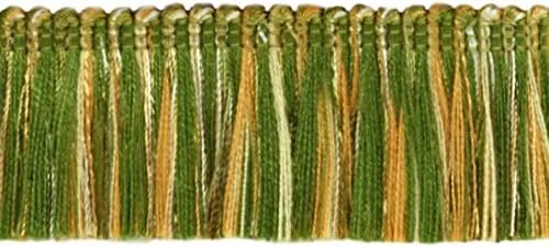 Miniatura 5 de DÉCOPRO 1 3/4 pulgadas de largo (1.6 in) de largo, colección Noblesse hermoso ribete de flecos (0175HB), color burdeos, dorado, rojo, multicolor